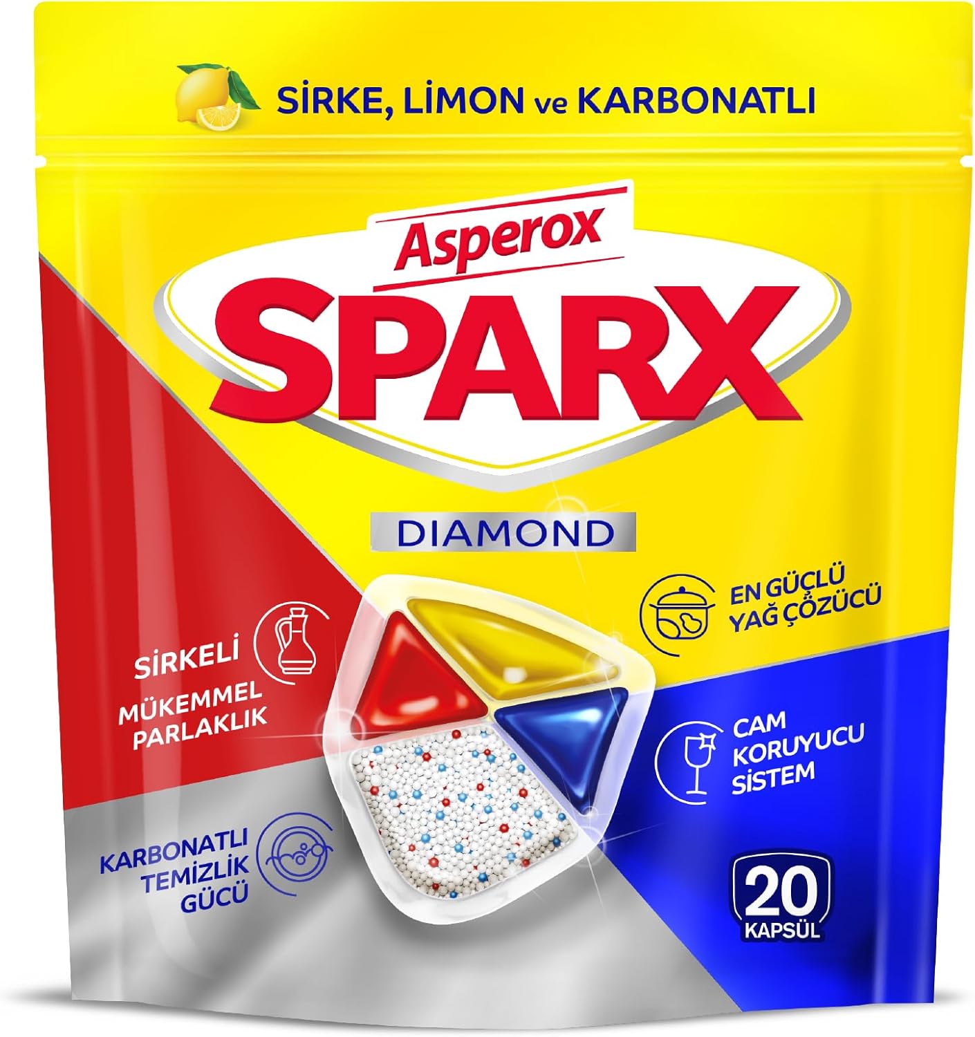 Asperox Sparx Bulaşık Makinesi Kapsülü 20'li (7 paketi)