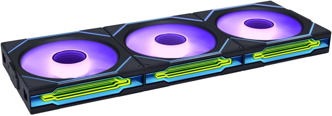 Li UNI FAN SL-INFINITY WIRELESS 120mm RGB Kablosuz Kasa Fanı Siyah 3lü Set