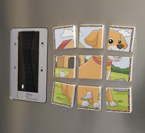 Manyetik Blok Çift Taraflı 9 Parçalı Mıknatıslı Puzzle 2 Görsel Köpek-Eşek