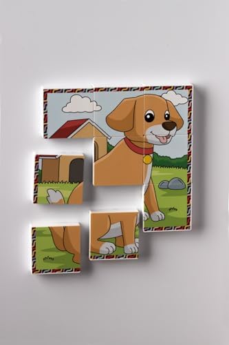 Alternative view of Manyetik Blok Çift Taraflı 9 Parçalı Mıknatıslı Puzzle 2 Görsel Köpek-Eşek