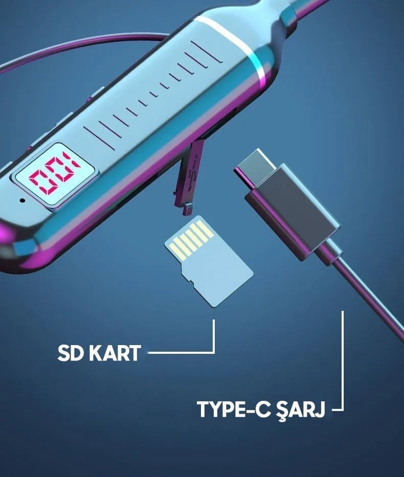 Alternative view of 130 Saat Pil Ömrü Boyun Askılı Bluetooth Kulaklık – Kesintisiz Müzik ve Net Görüşme