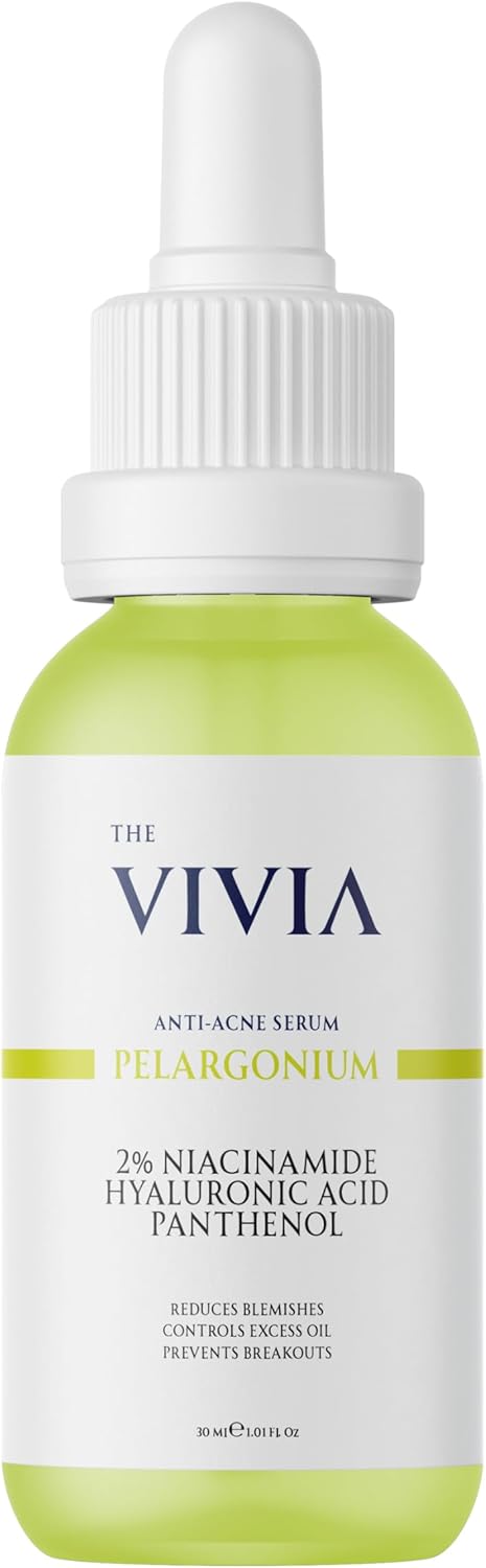 The Vivia Siyah Nokta, Sivilce ve Akne Karşıtı, Gözenek Sıklaştırıcı Cilt Serumu Pelargonium Niacinamide Hyaluronic Acid Panthenol 30 ml