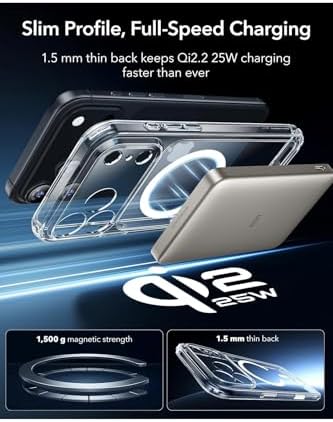 Alternative view of - 17 Pro ile uyumlu Kamera Korumalı Sararmaz PC Sert Şeffaf MagSafe Kılıf