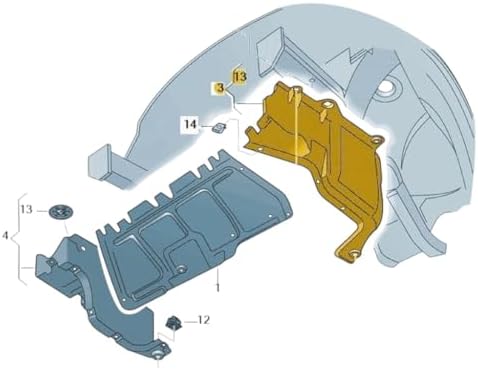 Motor Yan Muhafaza Sol Plastik 1J0825245E Octavia A4 ile uyumlu 1997-2000