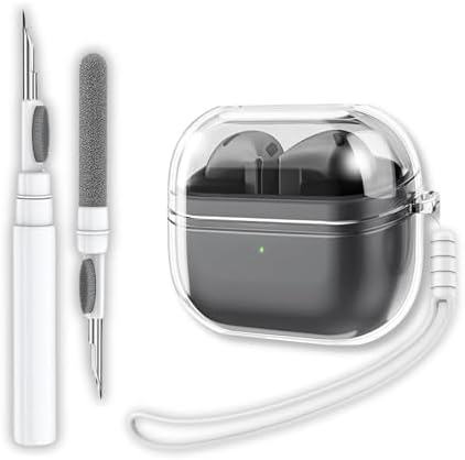 Galaxy Buds3 / Galaxy Buds3 Pro ve Galaxy Buds3 FE Uyumlu Şeffaf Premium Kulaklık Kılıfı, Silikon Kulaklık İpi ve 3'ü 1 Arada Bluetooth Kulaklık Temizleme Kalemi Seti (Şeffaf)