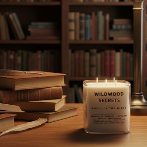 Alternative view of Wildwood Secret Lüks Aromaterapi Mumu |%100 Doğal Soya Wax | Okaliptüs, Tütün, Vanilya & Sandal Ağacı Kokulu | 4x Pamuk Fitilli | El Yapımı Fitiller | 50+ Saat Ultra Uzun Yanma Süresi | Tekrar Kullan
