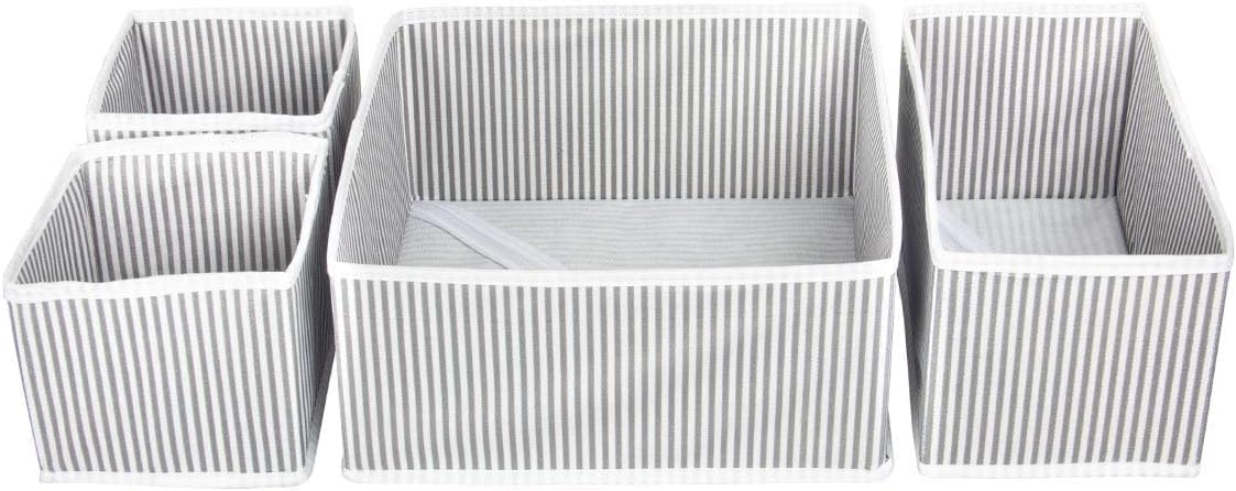 Alternative view of 4 Lü Çekmece Düzenleyici Organizer Dekoratif Sepet Hurç (4 Lü Çekmece Çizgili)