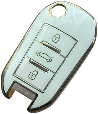 Alternative view of AutoHan Keys Anahtar Kılıfı, 3 Düğmeli, 301 307 308 208 508 2008 3008 Partner Van Modelleri için Uyumlu, Beyaz Altın Renk, Sustalı Tasarım
