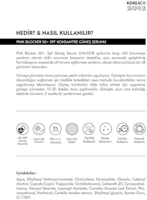 Alternative view of Blocker Pink Yüzde Yüz Saf Spf 50+ Ton Eşitleyici Yüksek Uvb ve Uva Korumalı 50ml Güneş Serumu