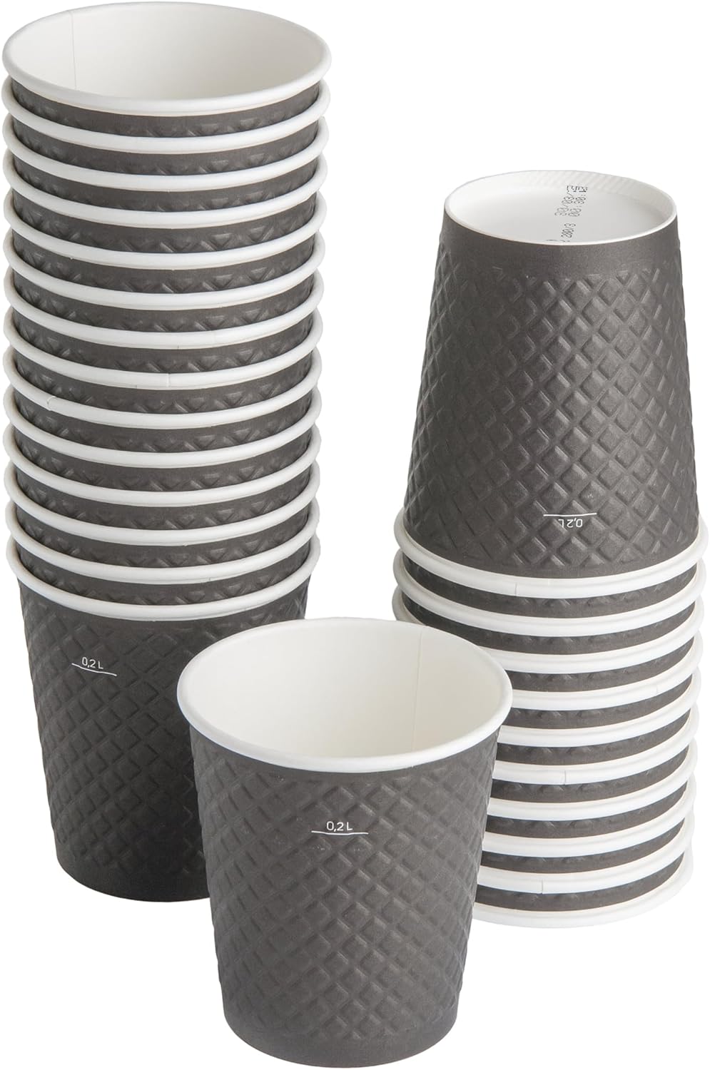 Alternative view of 25 adet siyah çift duvarlı kahve bardağı 8 oz, küçük kağıt çay bardakları 250 ml, soğuk ve sıcak içecekler, Siyah