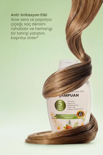 Argan Yağlı Sülfatsız Şampuan - 5 Bitki Özlü, Boyalı Saçlar İçin Besleyici 300ml