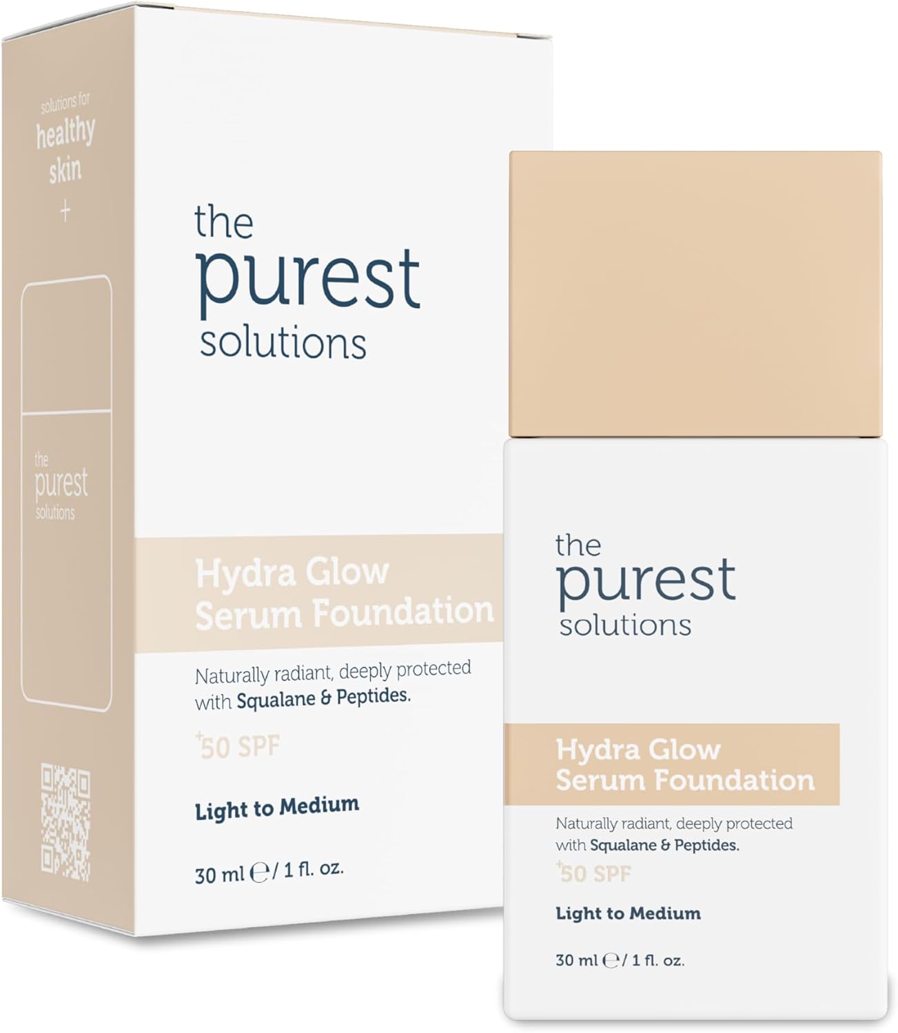 The Purest Solutions Nemlendirici & Canlandırıcı Serum Fondöten SPF 50, 30 Mililitre – Açık/Orta Ton
