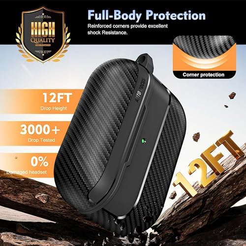 AirPods Pro 3. Nesil Uyumlu Karbon Fiber Hybrid Polymer Technology Premium Kulaklık Kılıfı (Siyah)