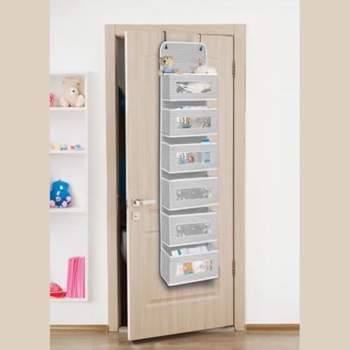 Alternative view of 6 Katlı Kapı Arkası Düzenleyici, Oda Ofis Toparlayıcı, Kapı Akası Banyo Lavabo Düzenleyici (Gri Çizgili, 1 Adet)