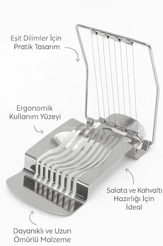 Alternative view of Yumurta Dilimleyici Pratik Mutfak Aparatı, Eşit Dilimler için Dayanıklı Metal Telli, Sadece Haşlanmış Yumurta için Sunum Dilimleme Aleti, Salata ve Kahvaltı Hazırlayıcı