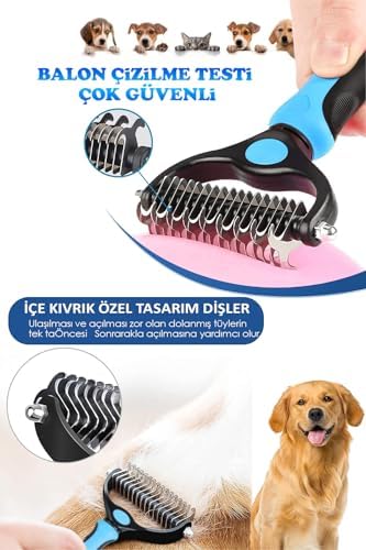 Alternative view of Metal Uçlu Köpek Kedi Uzun Tüy Bakım Tarağı Tüy Topak Kıtık Açıcı Tarak 1 Adet
