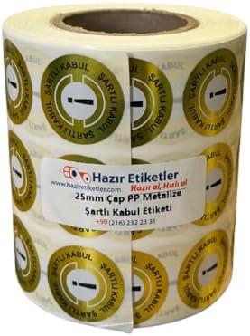 Alternative view of PP Kalite Kontrol Şartlı Kabul Etiketi 25mm Çap 2500 Adet Yan Yana 3 lü