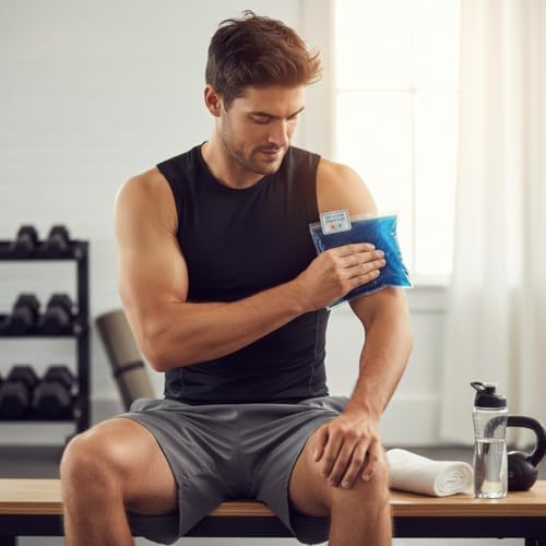 Soğuk Jel Kompres Torbası – Yeniden Kullanılabilir Buz Torbası, Isıtılabilir Jel Ped, Kas ve Eklem Ağrısı, Spor Yaralanmaları, Ateş ve Şişlik İçin (Mavi, 12X24)