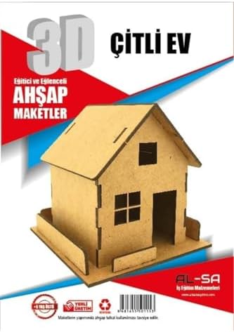 Alsa 3D Ahşap Yap Boya Çitli Ev, AHSP07