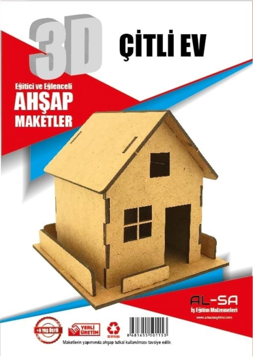 Alternative view of Alsa 3D Ahşap Yap Boya Çitli Ev, AHSP07