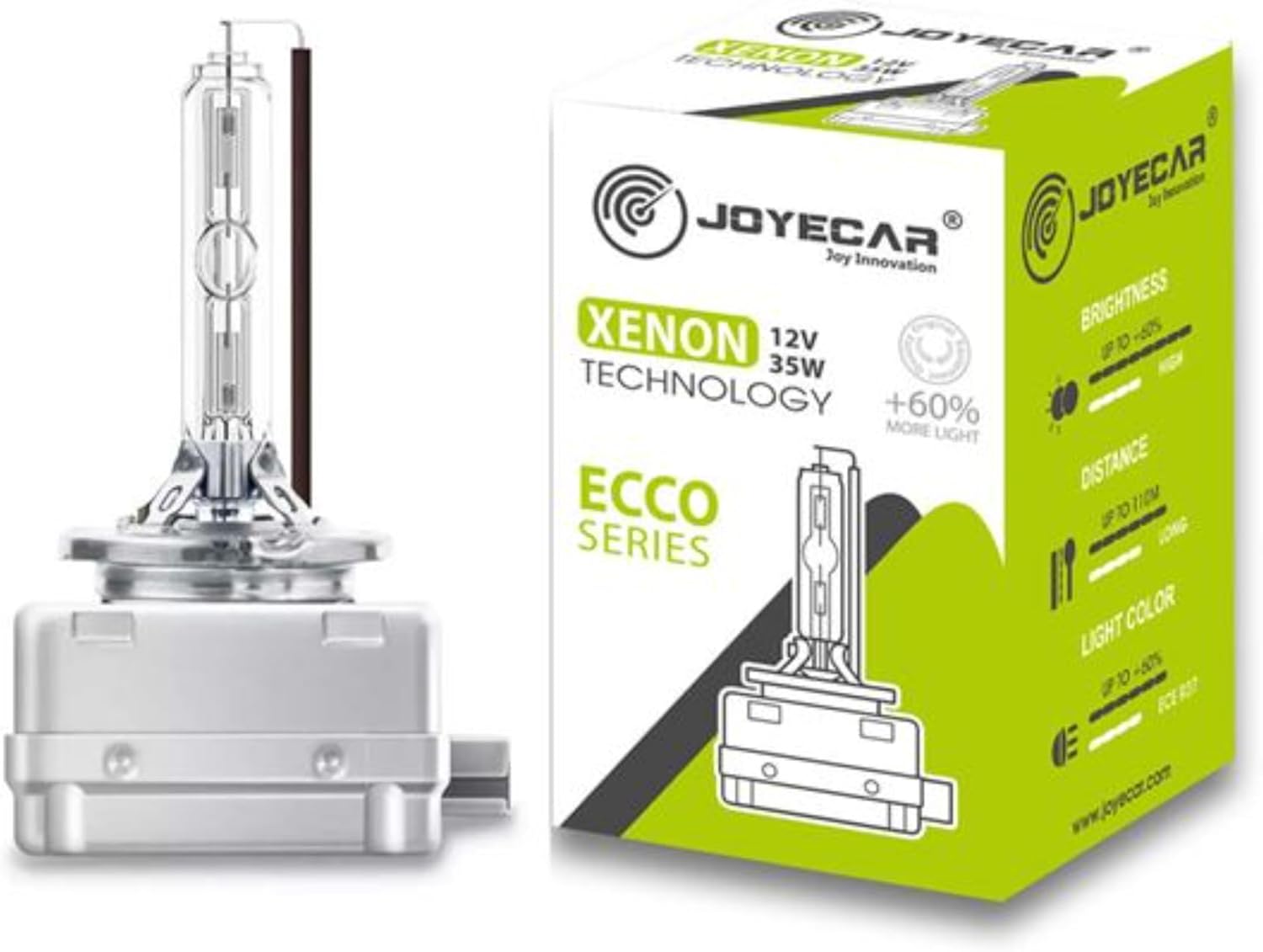 Alternative view of JOYECAR D1S Far Ampulü, 12V 35W, 6000K Beyaz Işık,%60 Daha Fazla Aydınlatma, ECCO Serisi