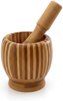 Alternative view of Pbt-409 Doğal Bambu Havan - Sarımsak Döveceği Ahşap Sarımsak Ezici Havan Döveç