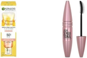 C Vitamini Parlak Günlük Uv Korumalı Güneş Yüz Kremi Spf50 Işıltılı Doku 40ml & New York Lash Sensational Yelpaze Etkili Intense Maskara