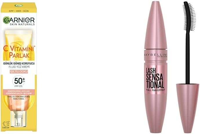 Alternative view of C Vitamini Parlak Günlük Uv Korumalı Güneş Yüz Kremi Spf50 Işıltılı Doku 40ml & New York Lash Sensational Yelpaze Etkili Intense Maskara