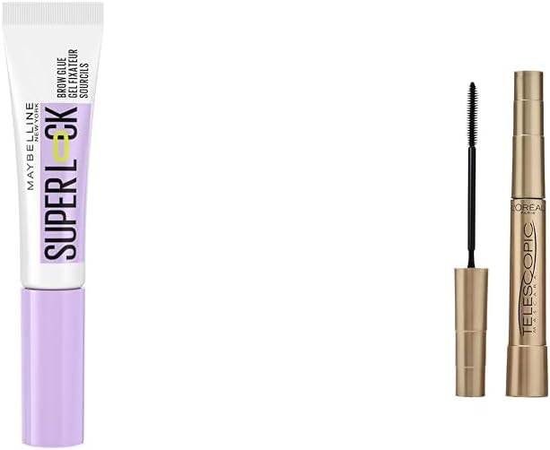 Telescopic Maskara - Siyah & Super Brow Glue Kaş Sabitleyici Maskara - Şeffaf