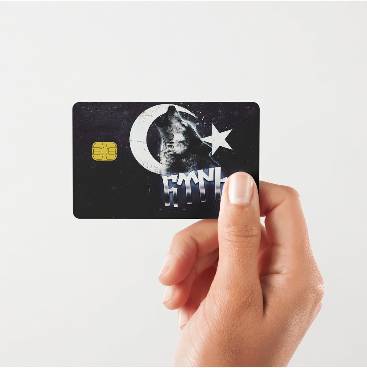 Bozkurt Türk Çipli/çipsiz Kart Stickerı Kaplama (Yüksek Kalite)