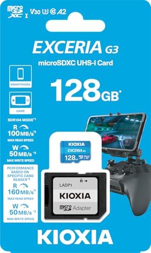 128GB Exceria G3 Micro SDXC U1 V30 A2 4K 160/50MB/sn Hafıza Kartı (SD Adaptörlü)