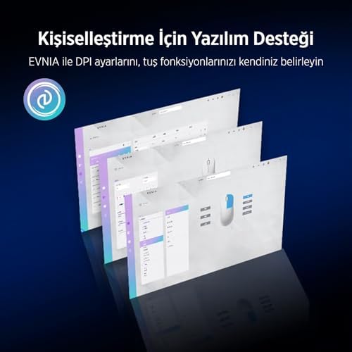 EVNIA Serisi SPK9618 Kablosuz Bluetooth Dual Mod 26000DPI 6 Tuşlu Optik Oyuncu Mouse Beyaz