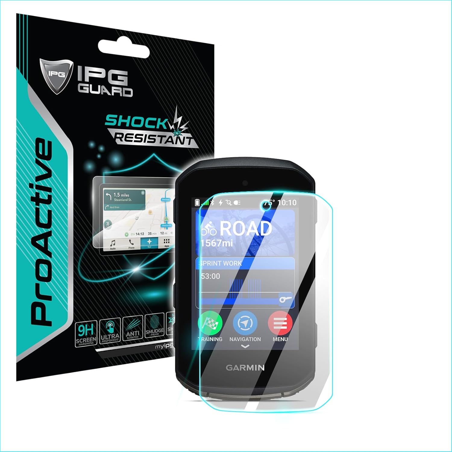 Alternative view of Edge 550-850 GPS Bisiklet Bilgisayarı için IPG Anti-Glare Parlama Önleyici Mat Ekran Koruyucu (2 Adet)