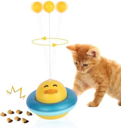 Alternative view of 360° Dönen Ördek Şekilli İnteraktif Kedi Oyuncağı – Atıştırmalık Dispenserli Zeka Geliştirici Kedi Eğitim Oyuncağı – Dayanıklı ve Kolay Temizlenebilir – Kaymaz Tabanlı