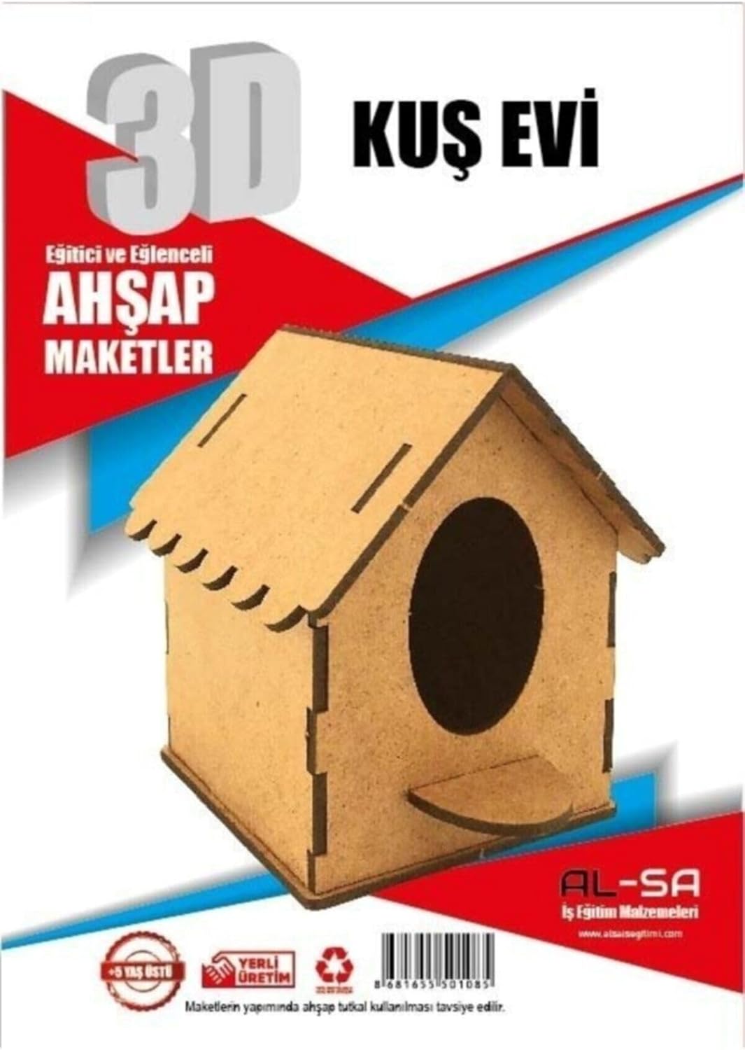 Alsa İş Teknik 3D Ahşap Kuş Evi, 123578