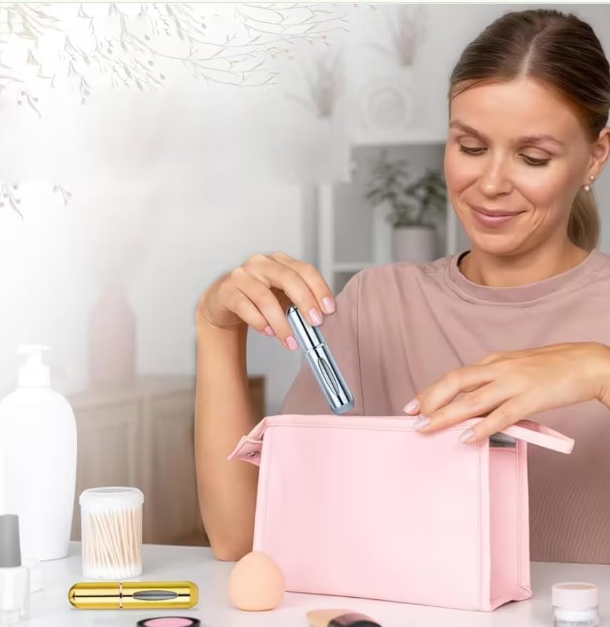 Parfüm Şişesinden Çanta Içi Mini Doldurulabilir Seyahat Cep Yedek Parfüm Şişesi 5 ml, Makyaj Organizer, (1 Adet)