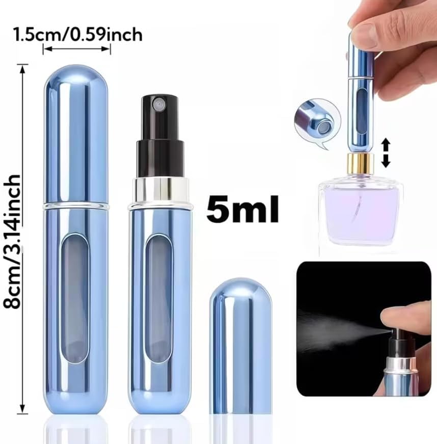 Alternative view of Parfüm Şişesinden Çanta Içi Mini Doldurulabilir Seyahat Cep Yedek Parfüm Şişesi 5 ml, Makyaj Organizer, (1 Adet)