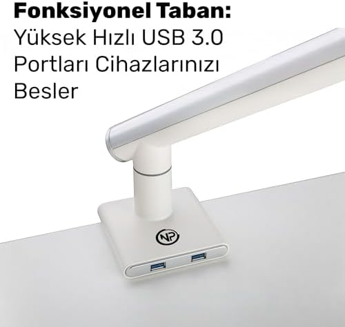 NPO STD49012UW 17"-32" Ultra Slim Alüminyum Monitör Kolu, 2xUSB Portlu Amortisörlü VESA Tutucu, Ergonomik 360 Pivot (9kg)