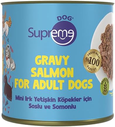 Supreme Dog Mini Irk Yetişkin Köpekler için Soslu ve Somonlu Konserve Yaş Mama Yüksek Proteinli 200 gr