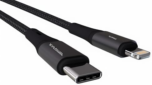Wahoo Type C-Lightning ÖRGÜLÜ PD 27Watt Hızlı Şarj Kablosu, Siyah/ Metal (100 CM)