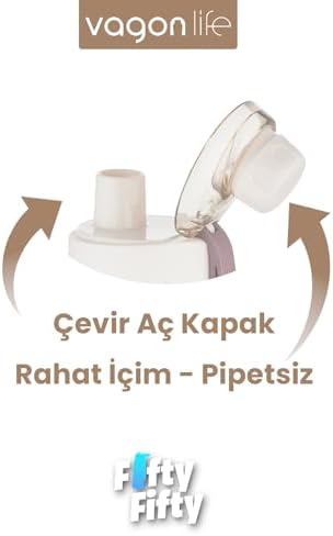 Alternative view of 600 ML Rahat İçim (Pipetsiz) Çevir Aç Kapak Taşıma Kulplu Çocuk Su Matarası -VGN2020NEW600ML