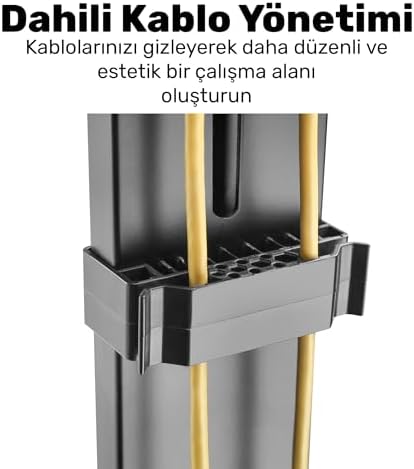 Alternative view of NPO STD2101B 17"-32" Ergonomik Yükseklik Ayarlı Tek Monitör Standı, 8kg Taşıma Kapasitesi, VESA, 360° Pivot (Dikey Kullanım), Kablo Yönetimli