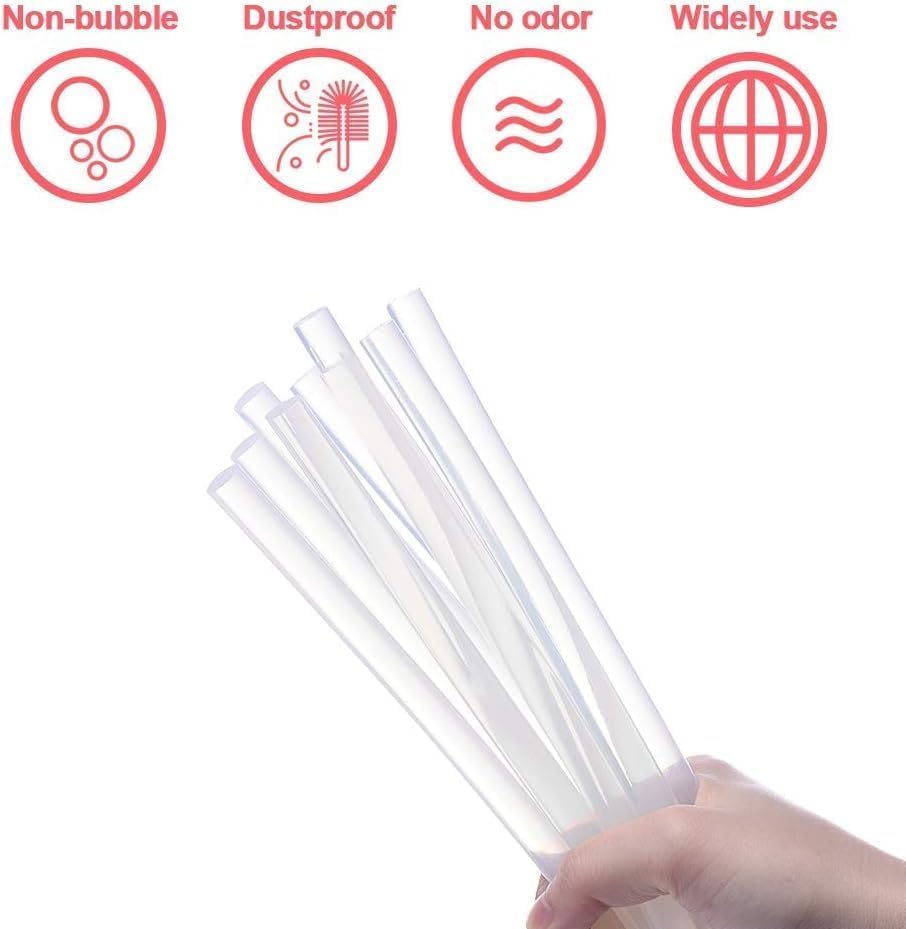 10 Adet 30 Cm Silikon Çubukları – Mum Silikon, Tutkal Stick, El İşi, Hobi, Tamir ve Yapıştırma İçin Uyumlu Şeffaf Silikon Tutkal Çubuk Seti (İnce 7 Mm)