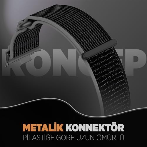 ile Uyumlu Travel Serisi Kordon 5/4/Mi Band 9 Pro/8 Pro için Nefes Alabilen Konforlu Tasarım Bileğe Göre Ayarlanabilen Yedek Mi Band 9 Pro Kordonu (Trail-Gri Siyah)