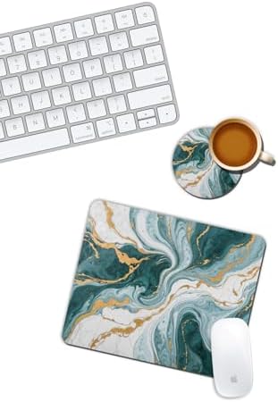 Alternative view of Yeşil Mermer Desenli Mouse Pad ve Bardak Altlığı Set