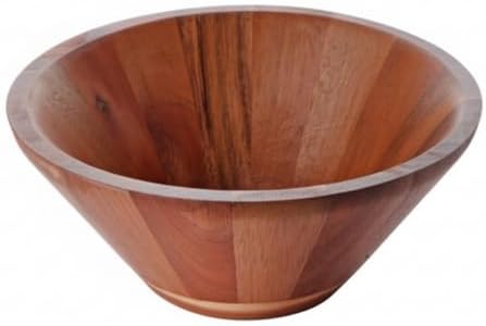 23cm Doğal Akasya Ağacı Salata Kasesi – El Yapımı Derin Ahşap Servis ve Karıştırma Kasesi | Meyve, Makarna, Çerez Sunumu | Çevre Dostu Mutfak ve Sofra Aksesuarı