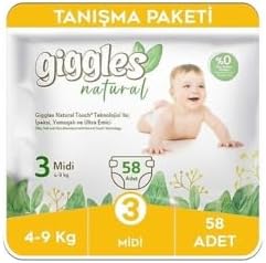 Alternative view of Giggles Natural 3 Numara Midi 1 Paket 58 Adet