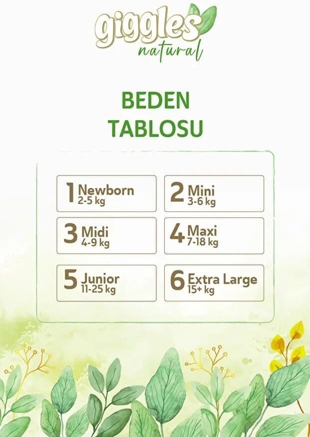 Giggles Natural 2 Numara Mini 1 Paket 66 Adet