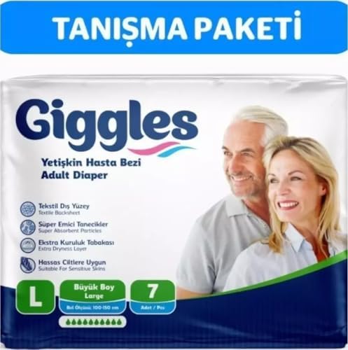 Giggles Yetişkin Bel Bağlamalı Hasta Bezi Large 7'li 1 Paket 7 Adet