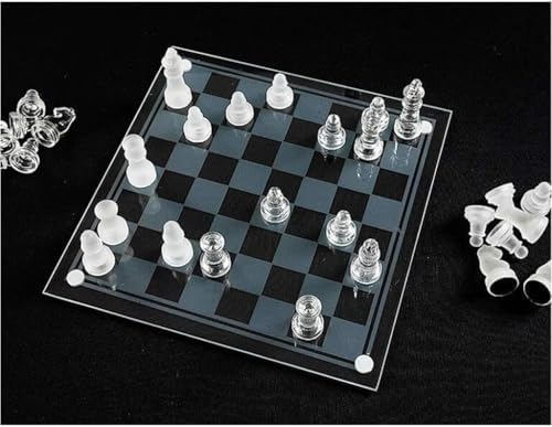 Alternative view of Glass Chess Cam Satranç Takımı Kullanışlı Dekoratif Şık Hediyelik (35x35 cm)